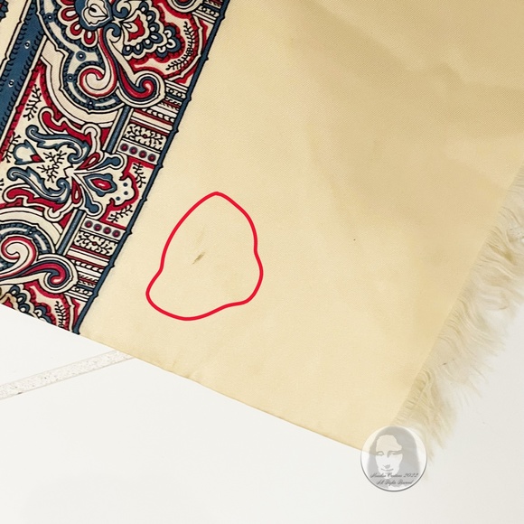 Lanvin Paris Silk Scarf Stole Shawl Paisley Floral Print Fringe Hem Vintage 90s - Picture 14 of 15